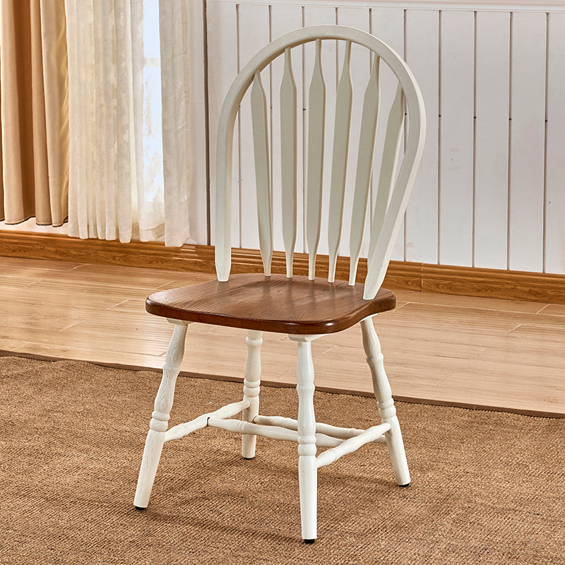 Solid Wood Traditional Dining Room Chair Matte Finish Windsor Back Side Chair