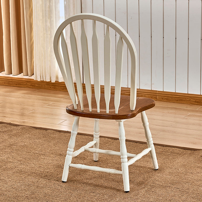 Solid Wood Traditional Dining Room Chair Matte Finish Windsor Back Side Chair
