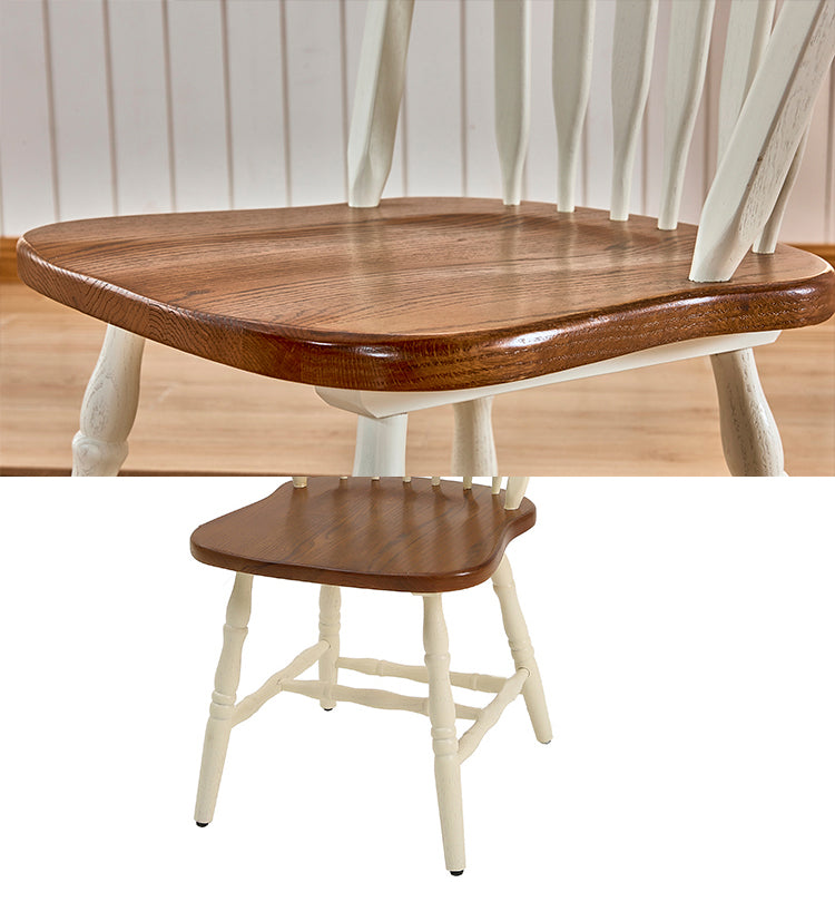Solid Wood Traditional Dining Room Chair Matte Finish Windsor Back Side Chair