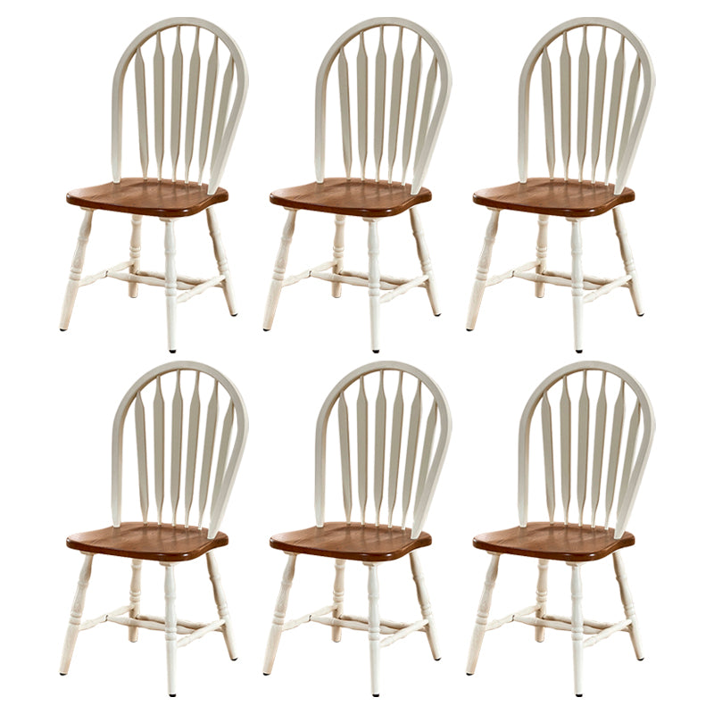 Solid Wood Traditional Dining Room Chair Matte Finish Windsor Back Side Chair