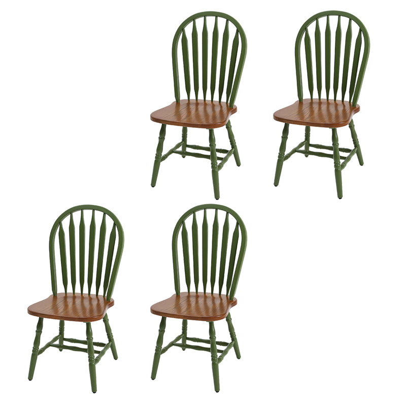 Solid Wood Traditional Dining Room Chair Matte Finish Windsor Back Side Chair