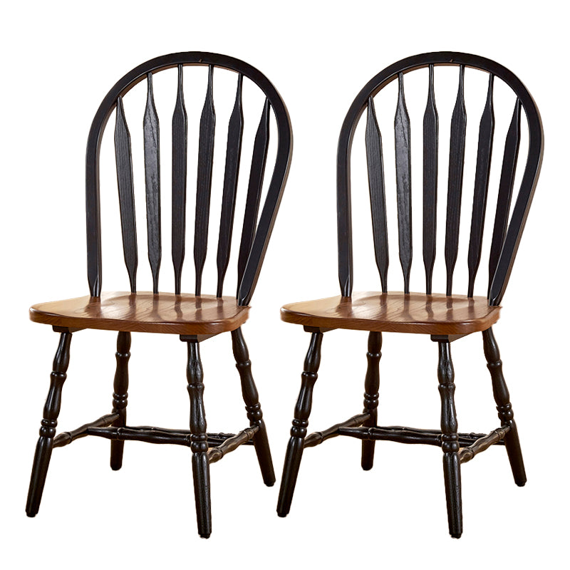 Solid Wood Traditional Dining Room Chair Matte Finish Windsor Back Side Chair