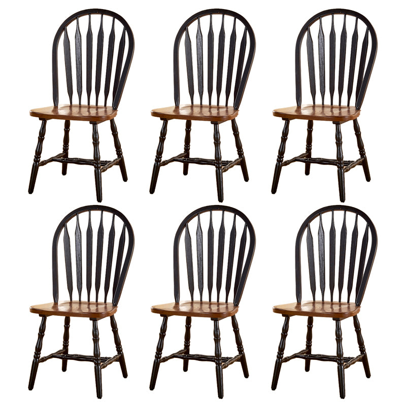 Solid Wood Traditional Dining Room Chair Matte Finish Windsor Back Side Chair