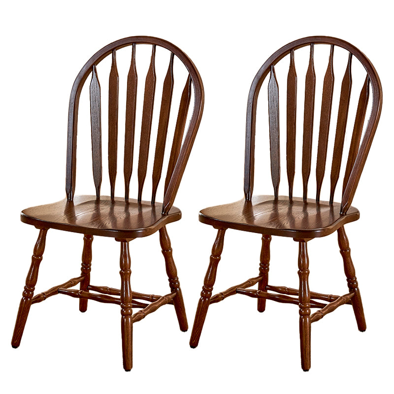 Solid Wood Traditional Dining Room Chair Matte Finish Windsor Back Side Chair