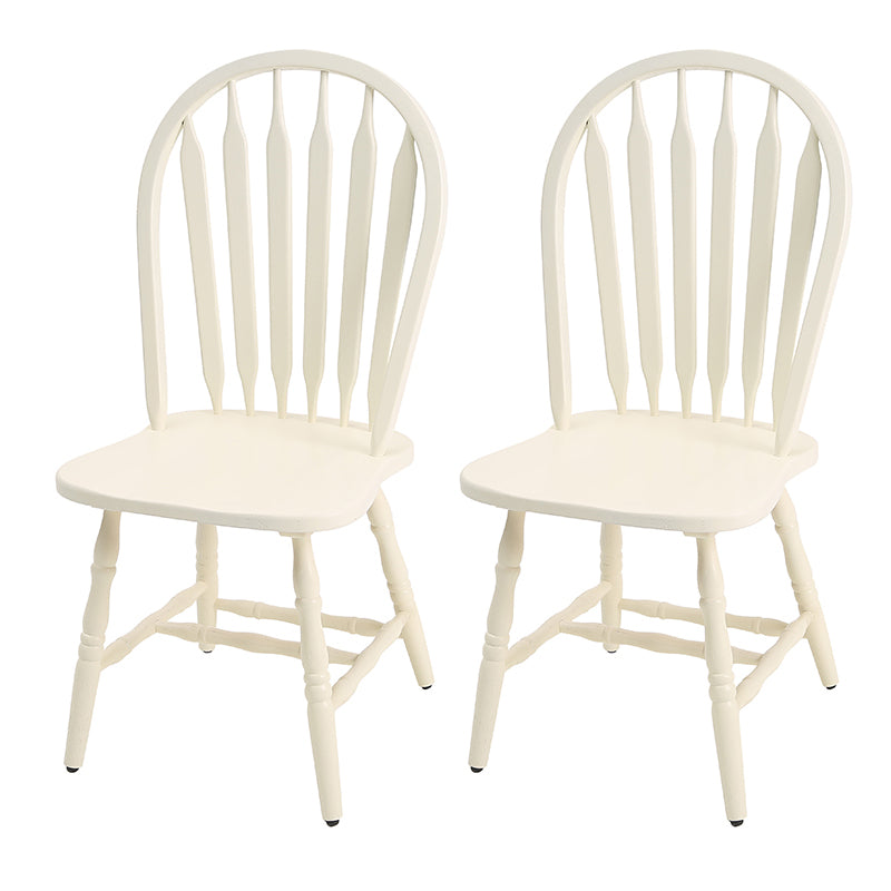 Solid Wood Traditional Dining Room Chair Matte Finish Windsor Back Side Chair