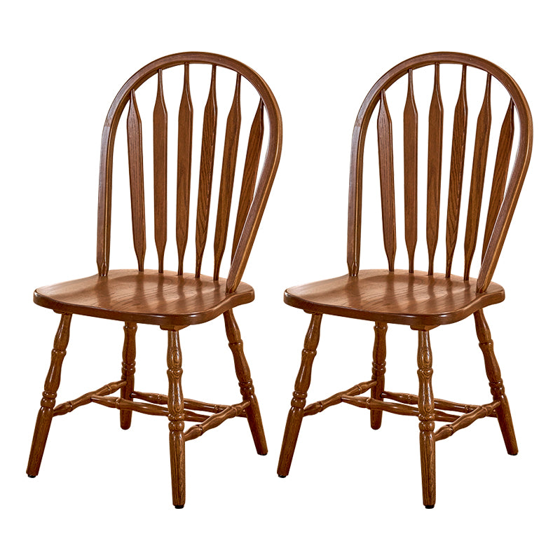 Solid Wood Traditional Dining Room Chair Matte Finish Windsor Back Side Chair