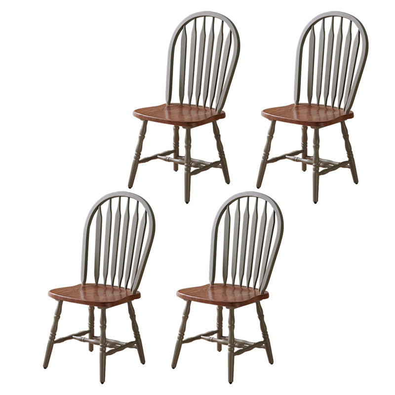 Solid Wood Traditional Dining Room Chair Matte Finish Windsor Back Side Chair