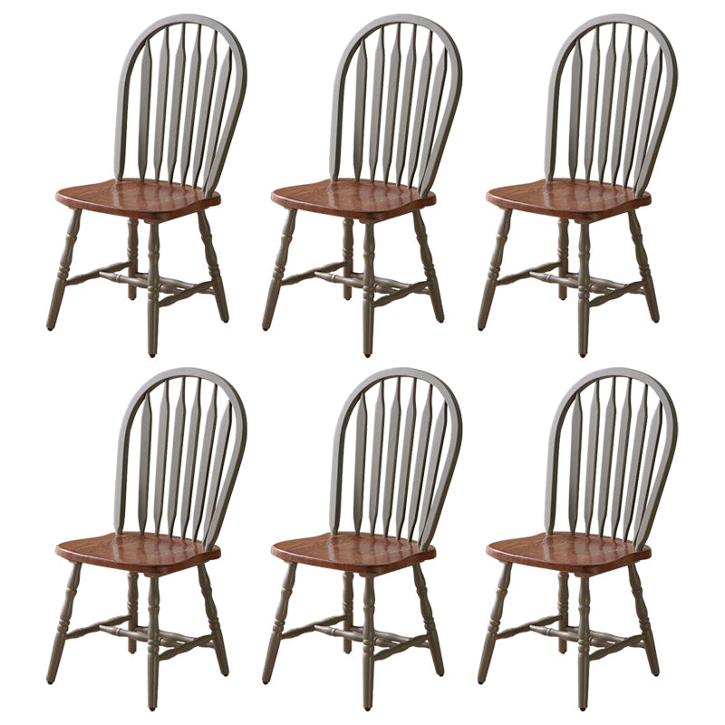 Solid Wood Traditional Dining Room Chair Matte Finish Windsor Back Side Chair