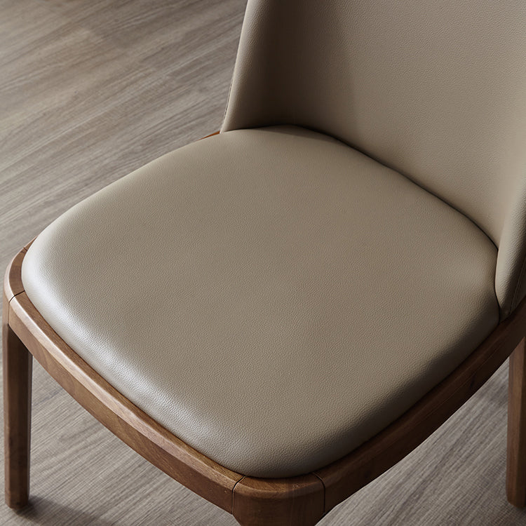 Industrial Dining Chair Solid Back Chair with 4 Wood Legs for Home Use