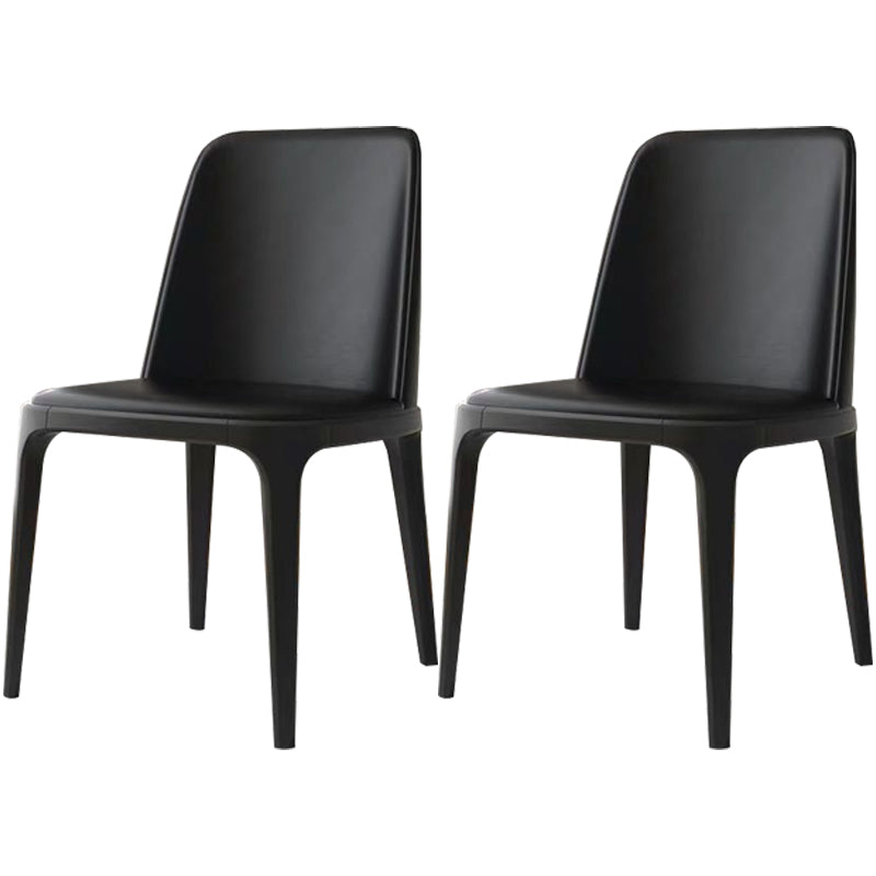 Industrial Dining Chair Solid Back Chair with 4 Wood Legs for Home Use