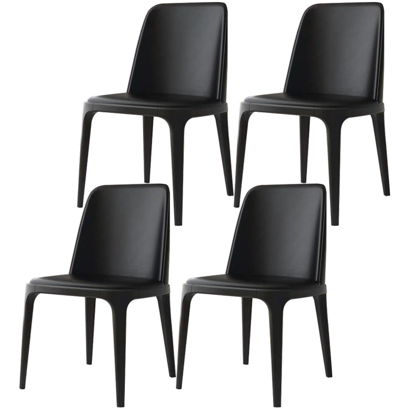 Industrial Dining Chair Solid Back Chair with 4 Wood Legs for Home Use