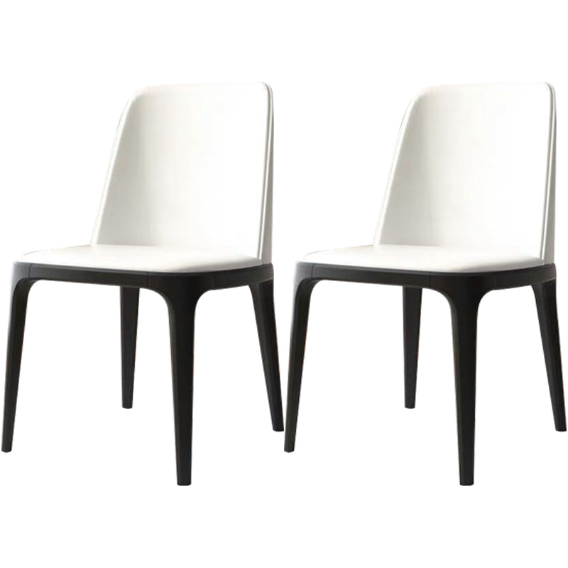 Industrial Dining Chair Solid Back Chair with 4 Wood Legs for Home Use