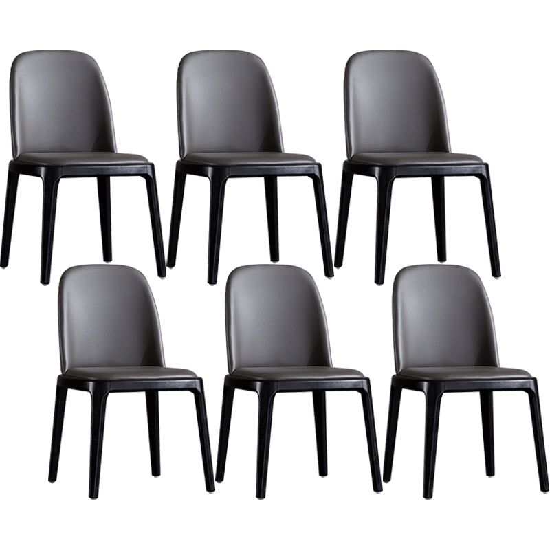 Industrial Dining Chair Solid Back Chair with 4 Wood Legs for Home Use