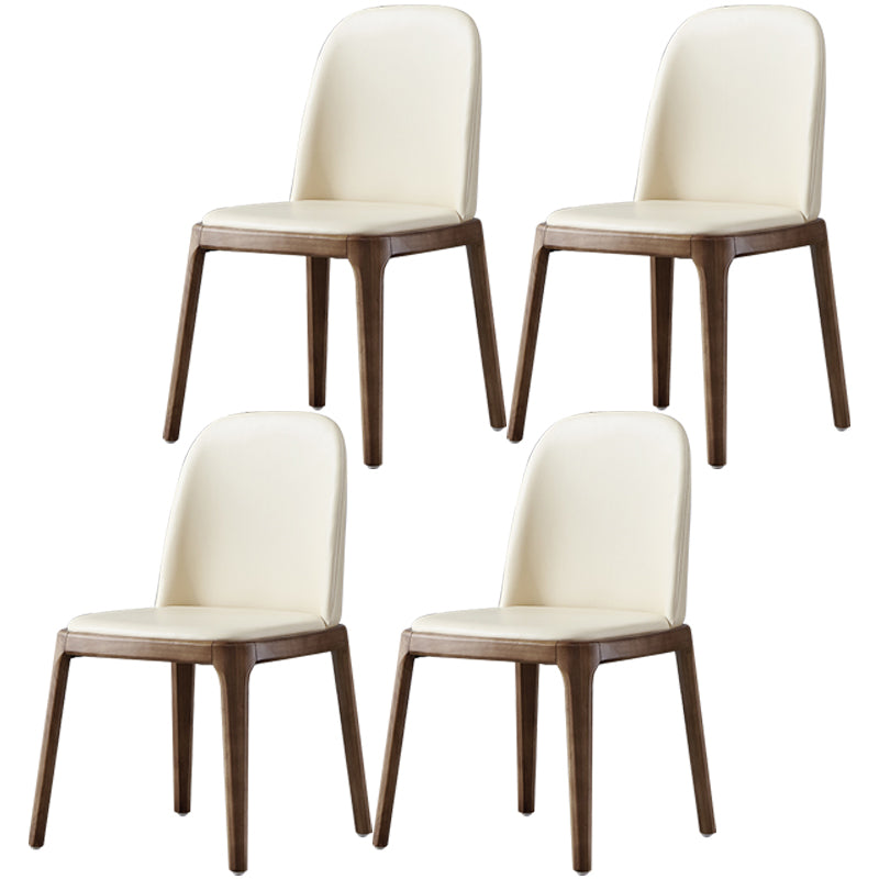 Industrial Dining Chair Solid Back Chair with 4 Wood Legs for Home Use