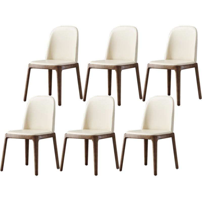 Industrial Dining Chair Solid Back Chair with 4 Wood Legs for Home Use