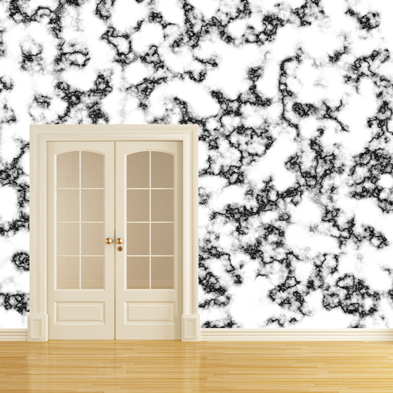 Marble Texture Mural Decal Industrial Style Moisture Resistant for Sitting Room