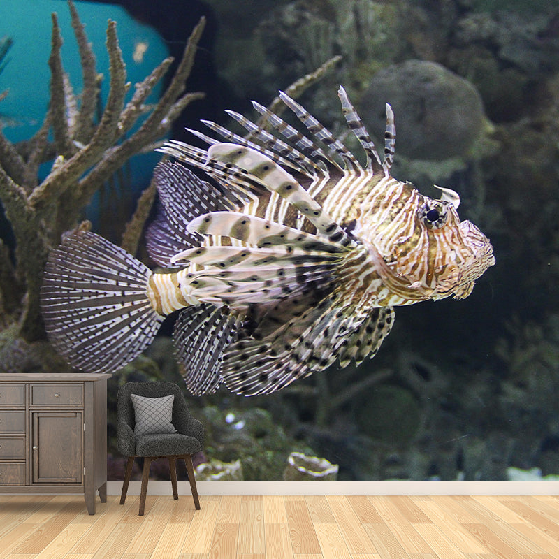 Lionfish Mural Decal Decorative Modern Style Moisture Resistant for Sitting Room