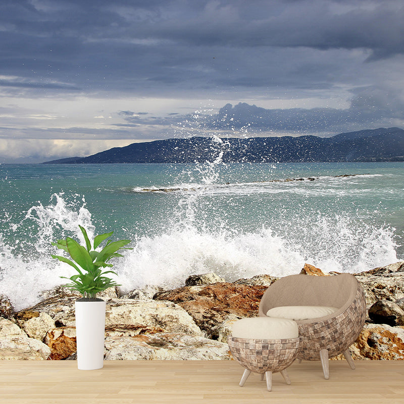 Huge Sea Mural Decal Decorative Modern Style Moisture Resistant Bathroom Wall Murals