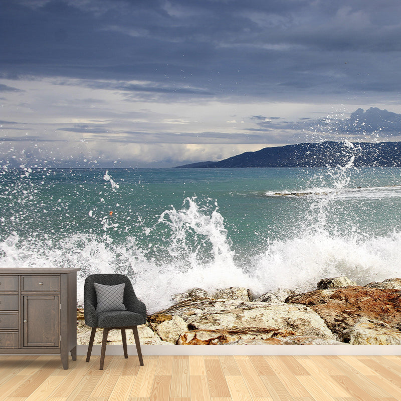 Huge Sea Mural Decal Decorative Modern Style Moisture Resistant Bathroom Wall Murals