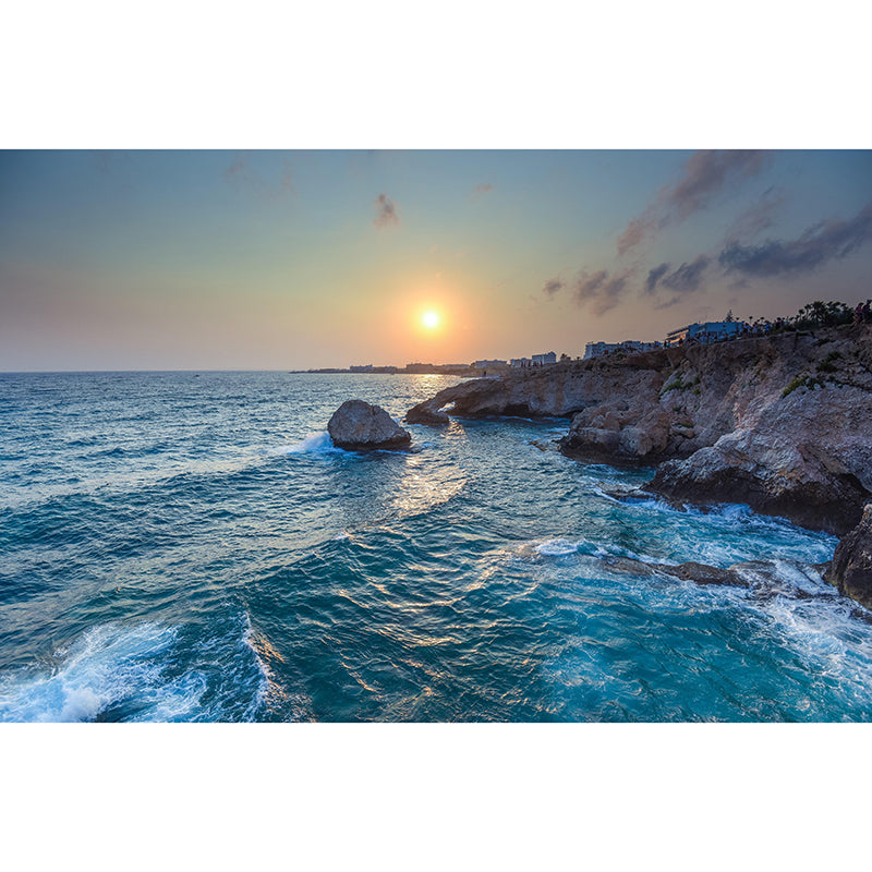 Beautiful Sea Mural Decal Decorative Modern Style Moisture Resistant for Bathroom