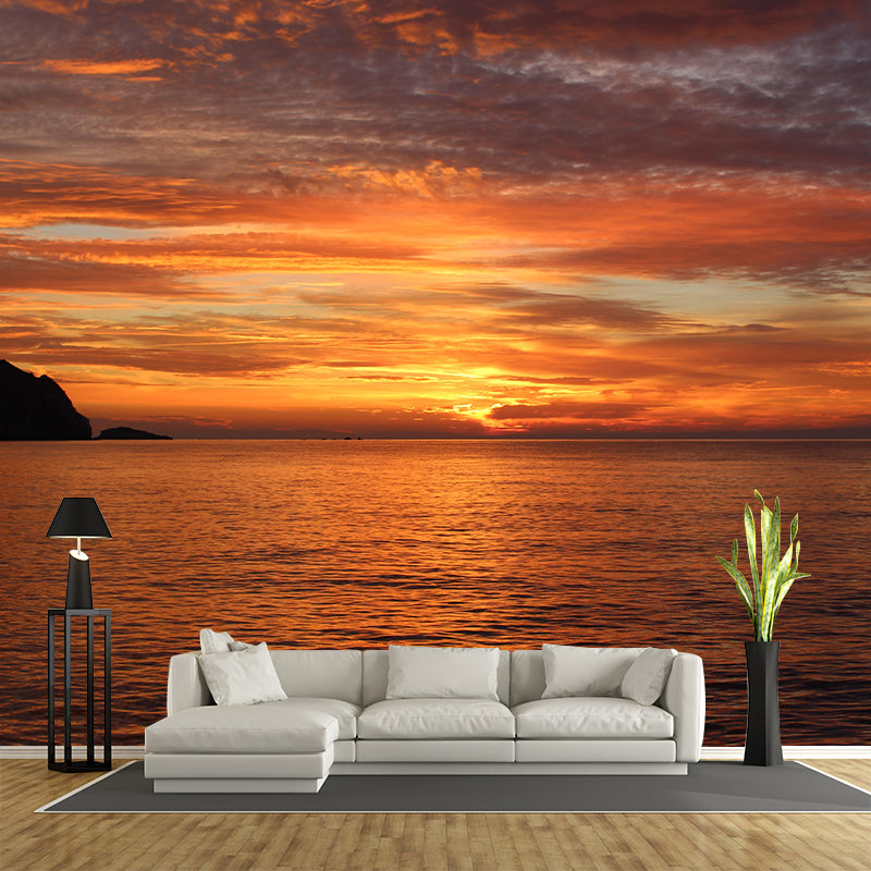 Beautiful Sea Mural Decal Decorative Modern Style Moisture Resistant for Bathroom