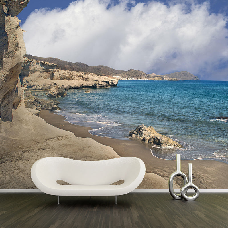 Beautiful Sea Mural Decal Decorative Modern Style Moisture Resistant for Bathroom