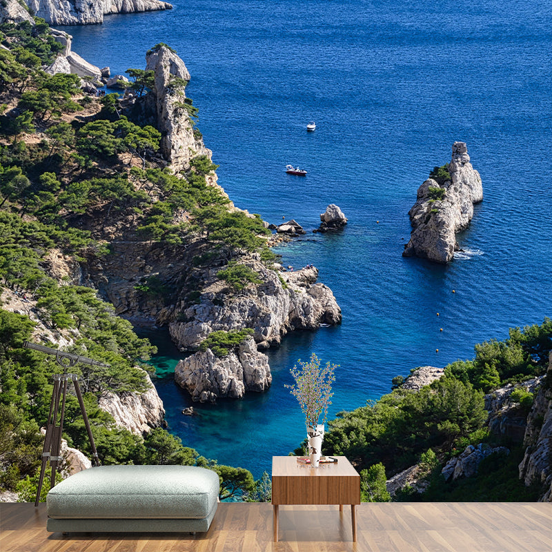 Beautiful Sea Mural Decal Eco-friendly Wallpaper Customized Wall Covering for Bathroom