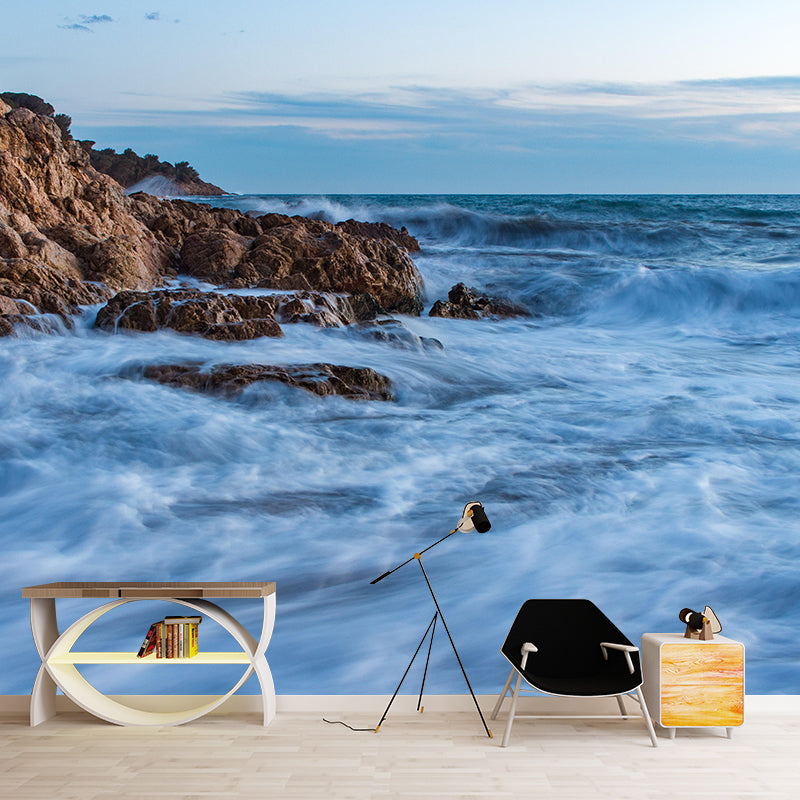 Beautiful Sea Mural Decal Decorative Modern Style Moisture Resistant for Sitting Room