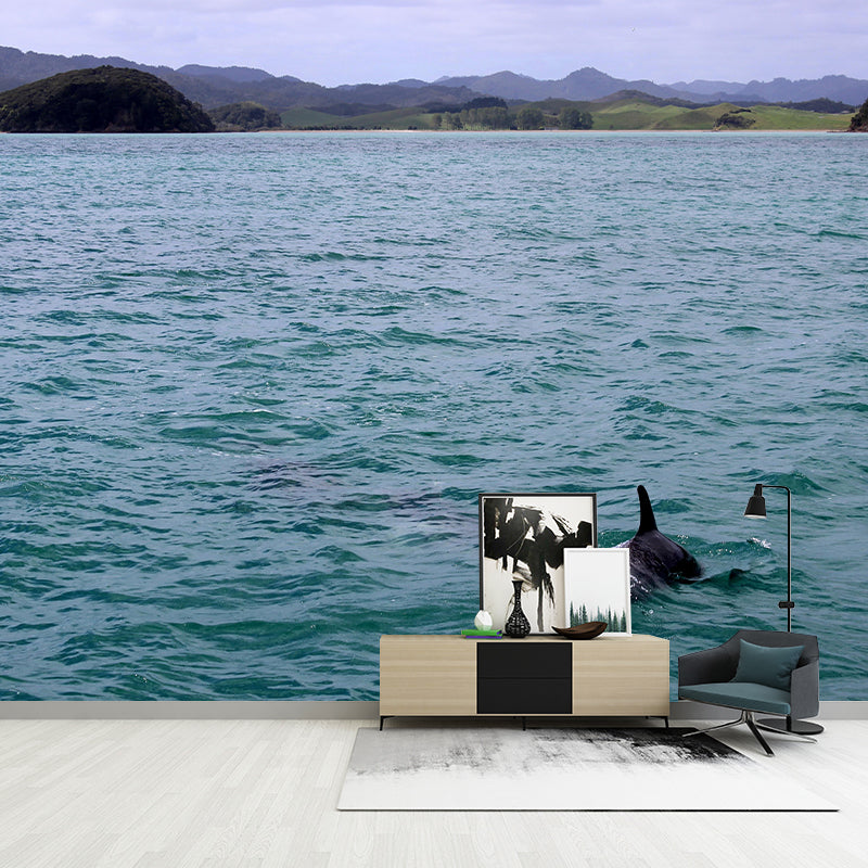 Beautiful Sea Mural Decal Decorative Modern Style Moisture Resistant for Sitting Room