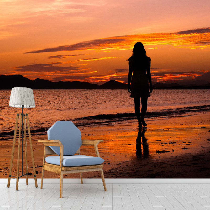 Beautiful Sea Mural Decal Decorative Modern Style Moisture Resistant for Sitting Room