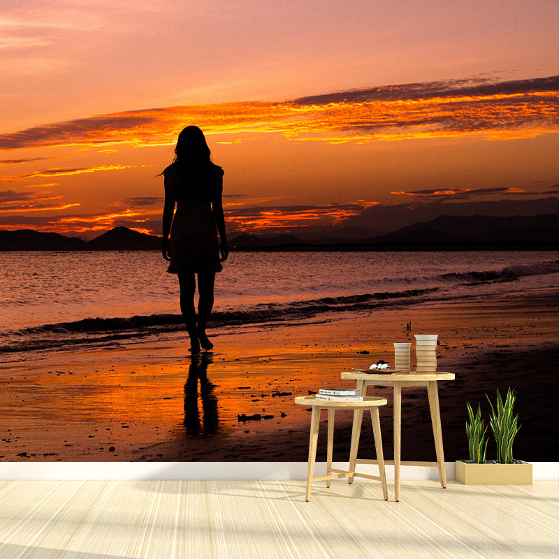 Beautiful Sea Mural Decal Decorative Modern Style Moisture Resistant for Sitting Room