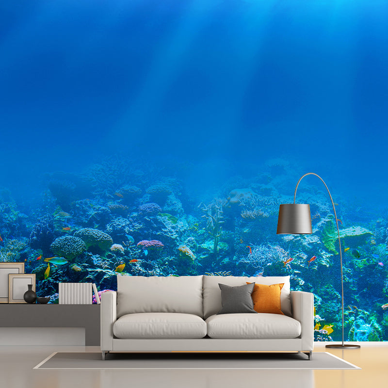Tropical Sea Creatures Wall Covering for Sleeping Room Stain Resistant