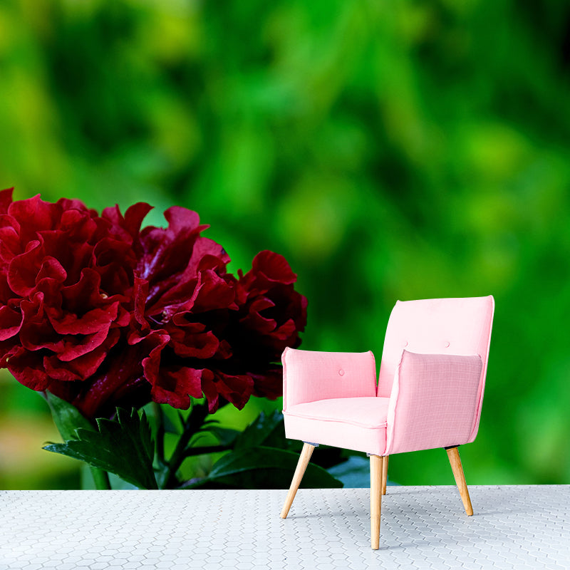 Customized Moisture Resistant Mural Wallpaper Decal Hibiscus Blooming Wall Decor