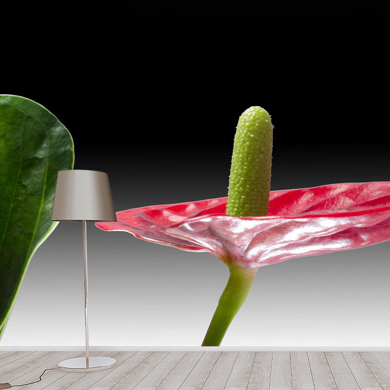 Flamingo Flower Mural Decal Modern Style Moisture Resistant for Sitting Room