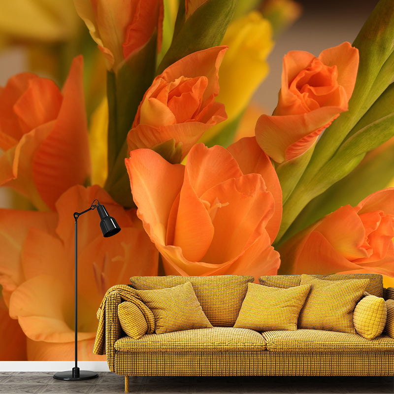 Gladiolus Mural Decal Modern Style Moisture Resistant for Sitting Room