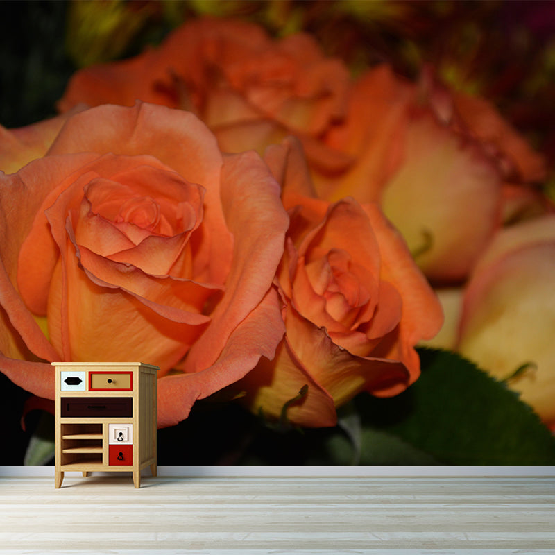 Customized Moisture Resistant Mural Wallpaper Decal Roses Blooming Wall Decor