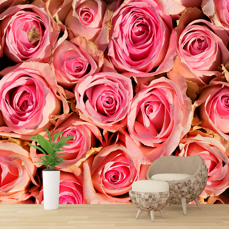 Customized Moisture Resistant Mural Wallpaper Decal Roses Blooming Wall Decor