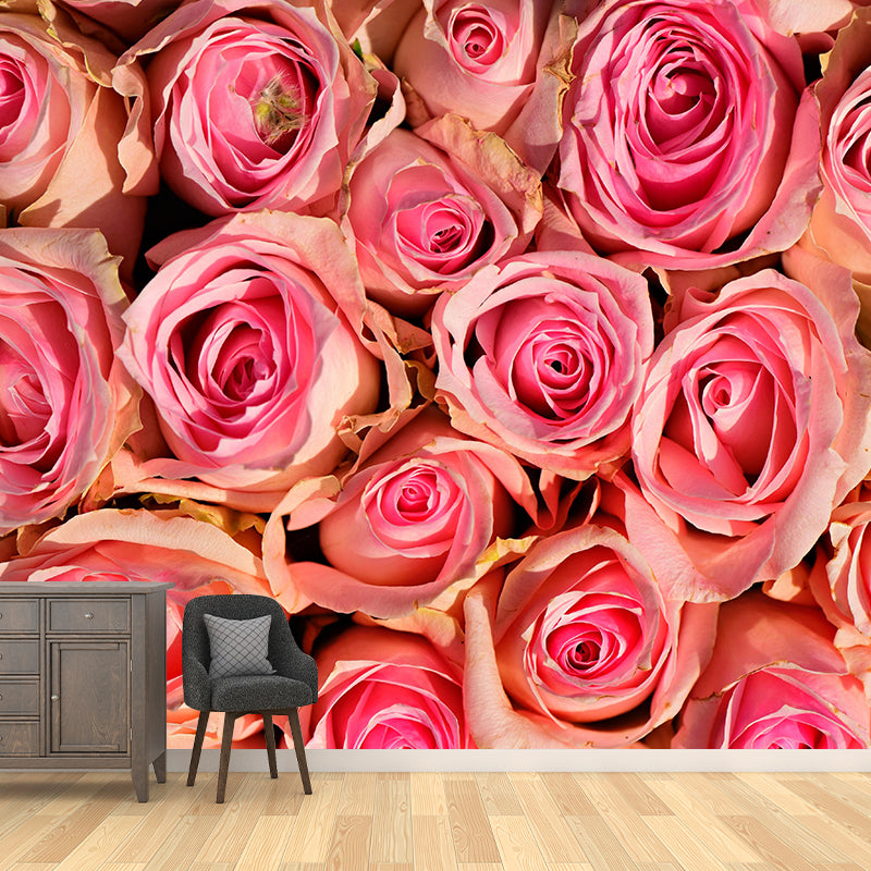 Customized Moisture Resistant Mural Wallpaper Decal Roses Blooming Wall Decor