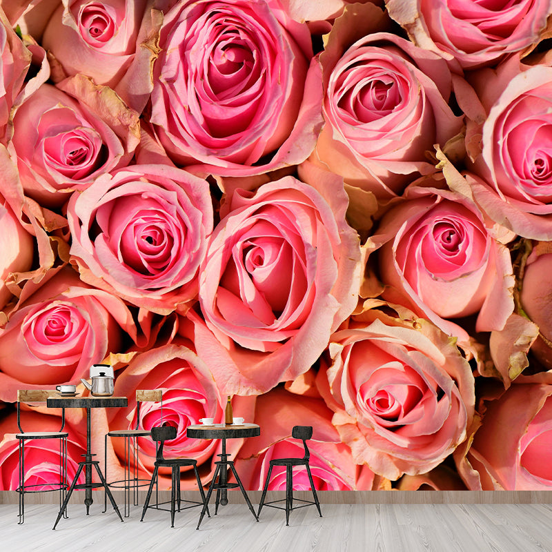 Customized Moisture Resistant Mural Wallpaper Decal Roses Blooming Wall Decor