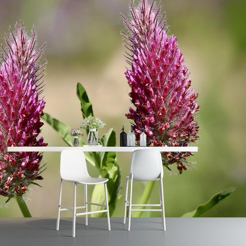 Customized Moisture Resistant Mural Wallpaper Decal Rose Clover Wall Decor