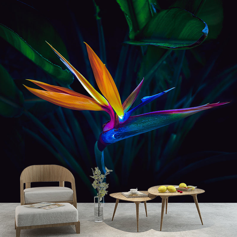 Bird of Paradise Flower Mural Decal Modern Style Moisture Resistant for Sitting Room