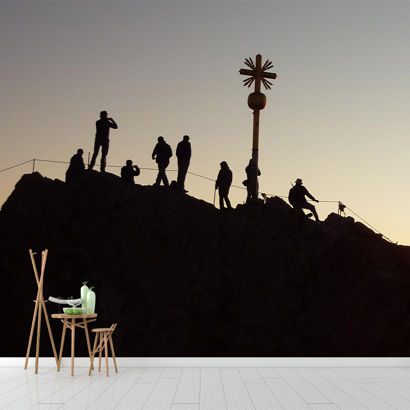 Soft Color Mountain Mural Decal Wallpaper Customized Wall Covering for Sitting Room