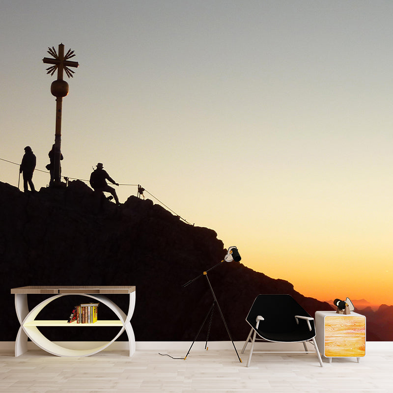 Soft Color Mountain Mural Decal Wallpaper Customized Wall Covering for Sitting Room