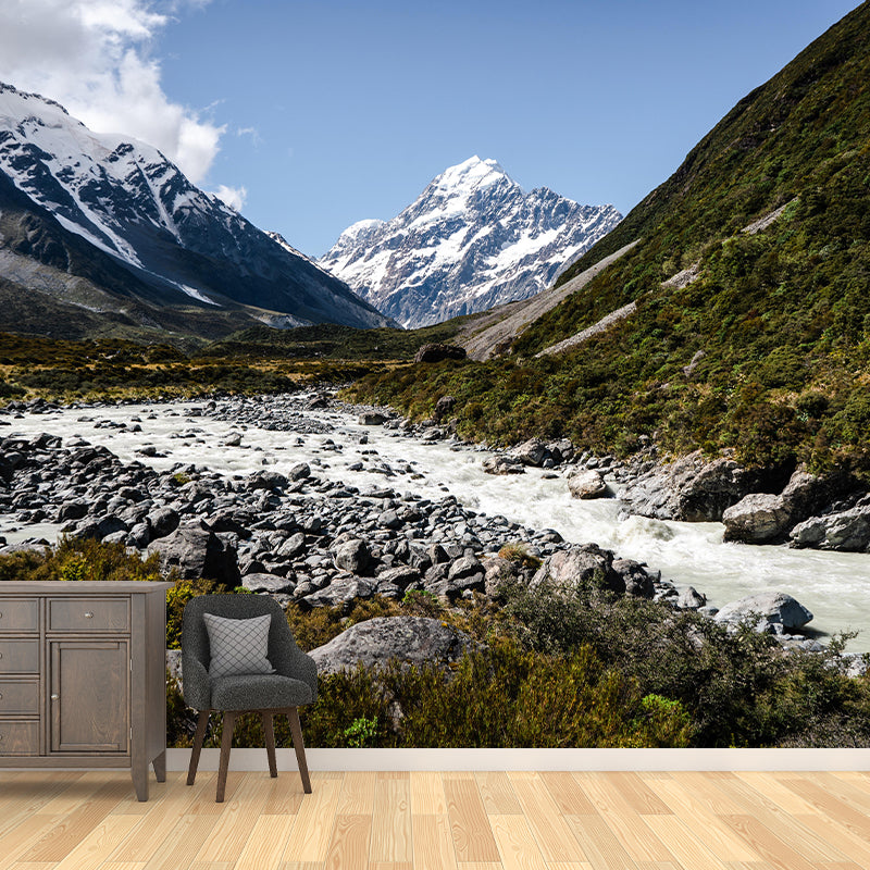 Soft Color Mountain Mural Decal Wallpaper Customized Wall Covering for Sitting Room