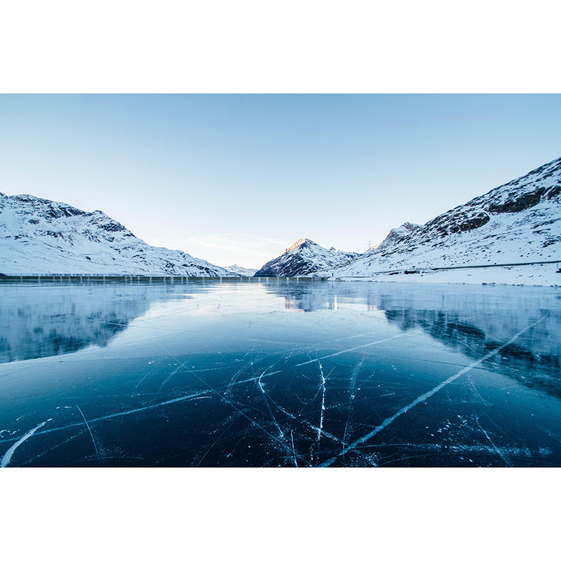 Modern Mountain Wall Mural Decal Moisture Resistant Sitting Room Wall Decor