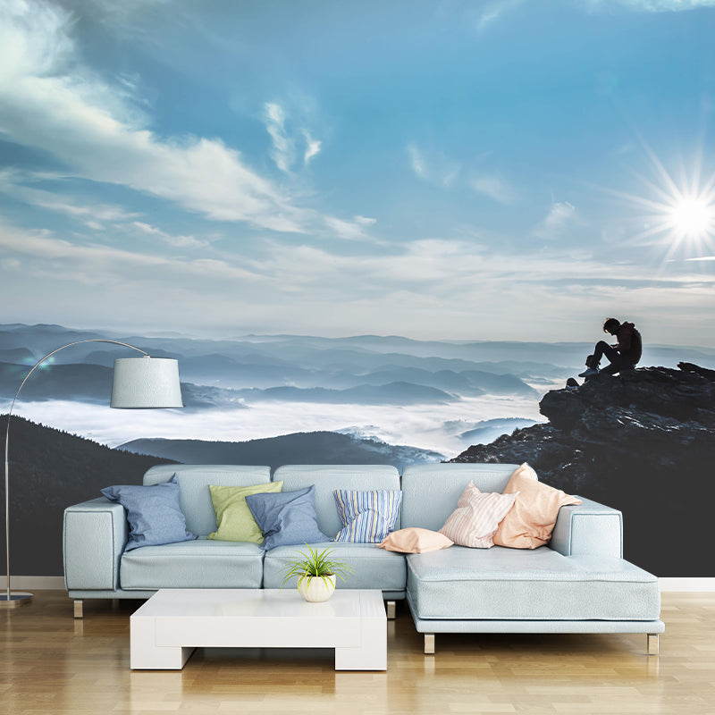 Mountain Mural Decal Decorative Wallpaper Customized Wall Covering for Sitting Room