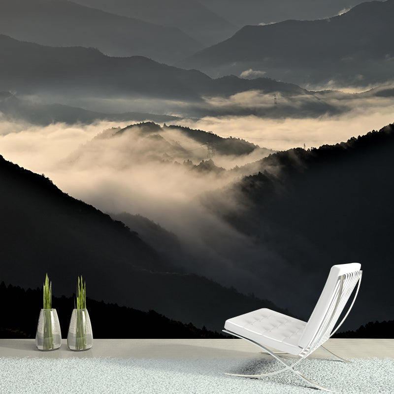 Mountain Mural Decal Eco-friendly Wallpaper Customized Wall Covering for Sitting Room