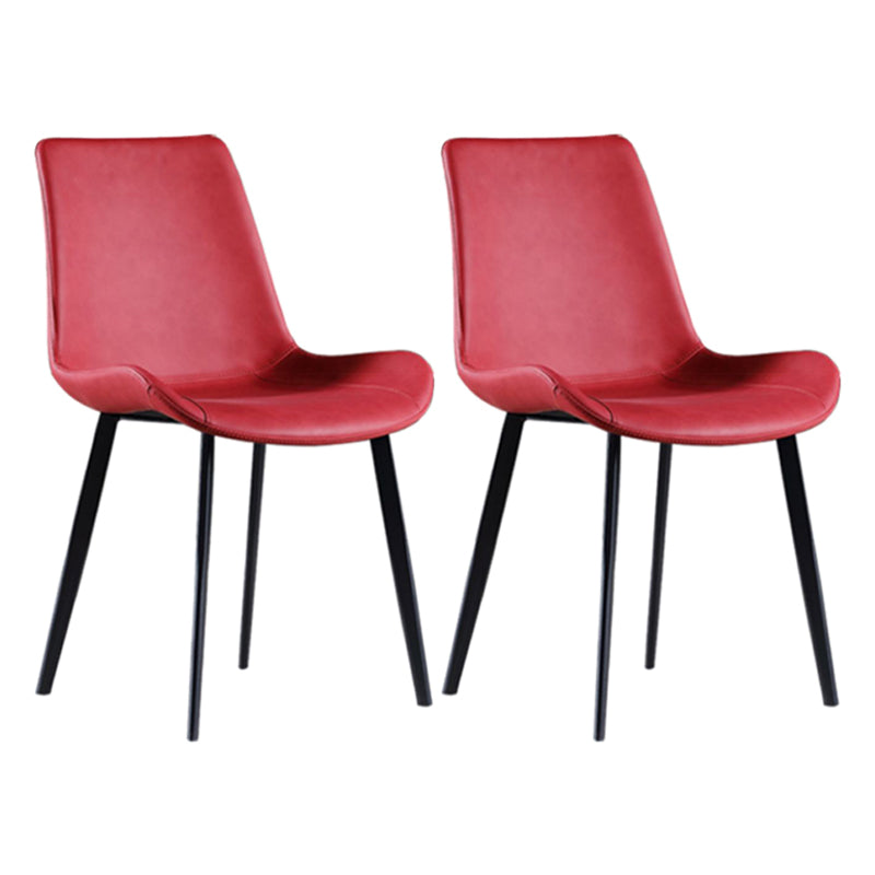 Chaises de salle à manger scandinaves en métal, chaises sans bras à dossier solide pour salle à manger