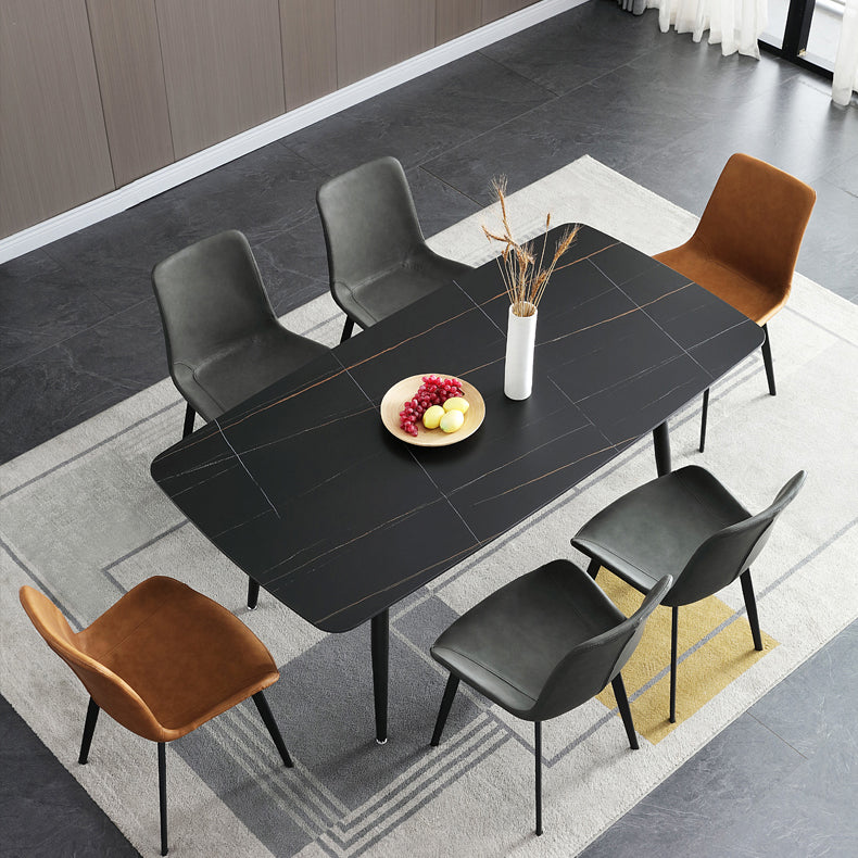 Scandinavian Metal Dining Chairs Dining Room Solid Back Armless Chairs