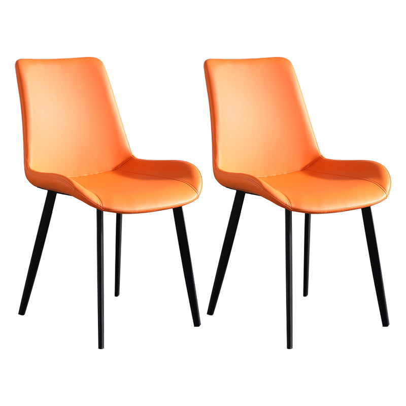 Chaises de salle à manger scandinaves en métal, chaises sans bras à dossier solide pour salle à manger